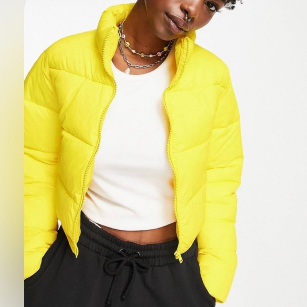 ASOS YELLOW PUFFER JACKET size 0